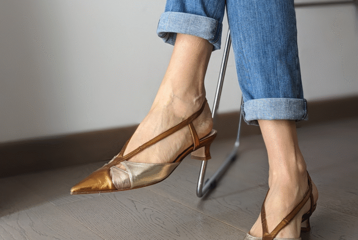 Adele decollete slingback lamè