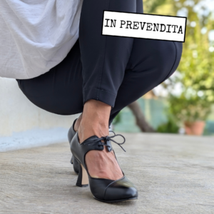 Emily decollete mary jane stringata con tacco cubano di 7 cm in nappa nero