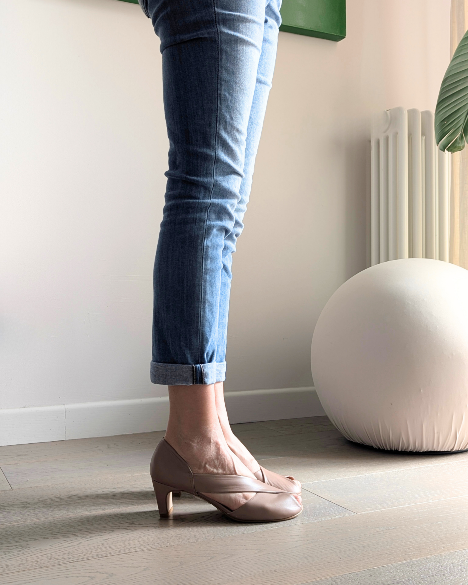 Diana decollete peep toe in nappa nude (5)