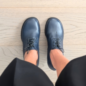 MAREA Derby da donna in nappa blu con tacco da 50 mm
