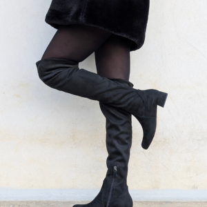 Nadia Stivale cuissard nero in camoscio elasticizzato