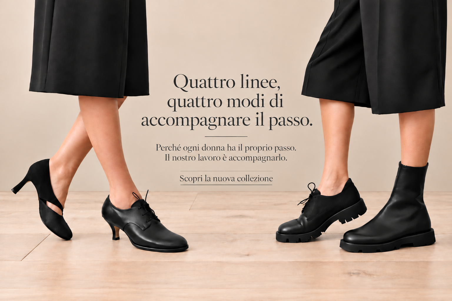 Quattro scarpe, un unico passo. La nuova collezione Autunno Inverno 2026/2027 di h.o.p.e.